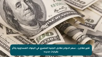 تغير مفاجئ.. سعر الدولار مقابل الجنية المصري في البنوك المسائية يتأثر بقرارات جديدة